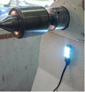 Handy light on tail stock